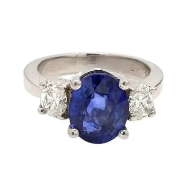 Platinum Sapphire and Diamond Ring