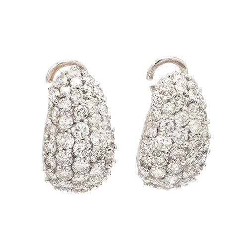 Diamond Cluster Earrings with 82 Round Brilliants