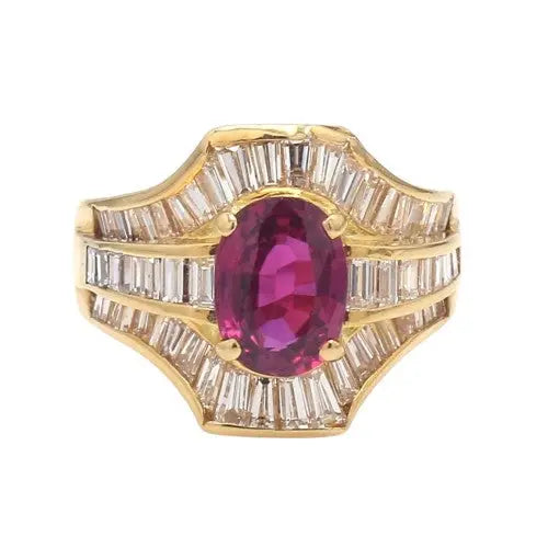 1.75ct Oval Ruby and Diamond Ring by Carl K. Gumpert Inc. Sz. 6.5