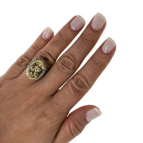 10.01ct Fancy Yellow Oval Diamond GIA