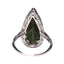 Pear-Shaped Green Tourmaline Ring with Round Diamond Accents