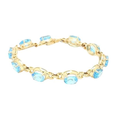 14k Yellow Gold Bracelet with Blue Topaz