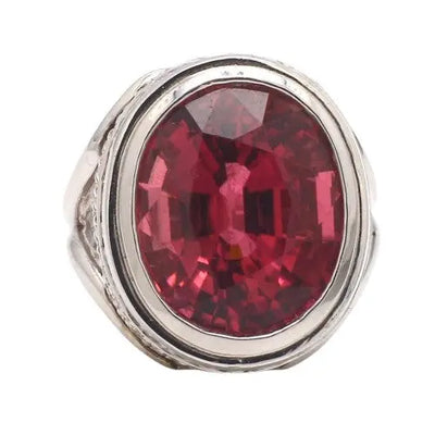 15.00ct Pink Tourmaline & 3.00ct Diamond Ring Sz. 6.5