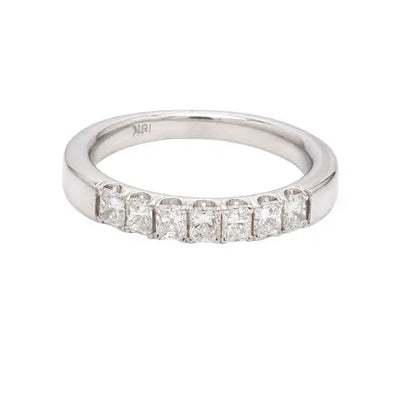 Radiant-Cut Diamond Ring with Seven Stones