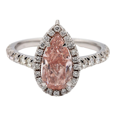 2.13ct Pear-Shaped Pink Diamond Ring