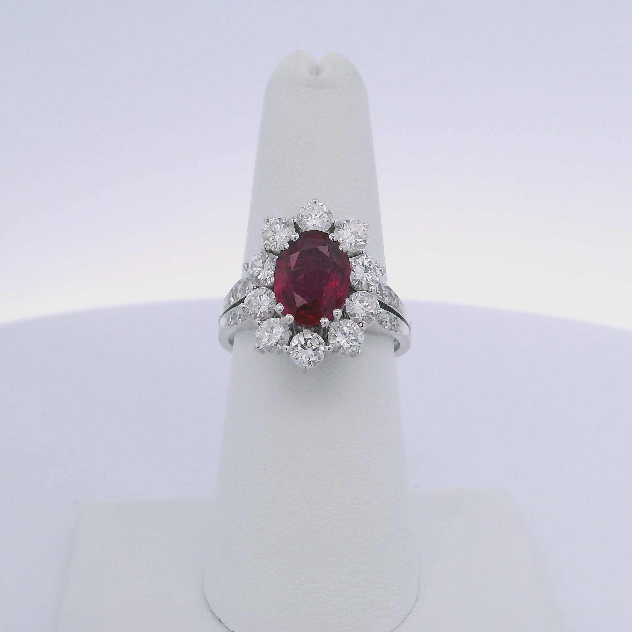2.25CT RUBY & 1.60CTW DIAMOND RING