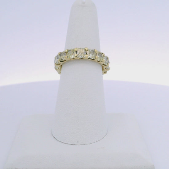 7.10CTW RADIANT CUT YELLOW DIAMOND ETERNITY BAND