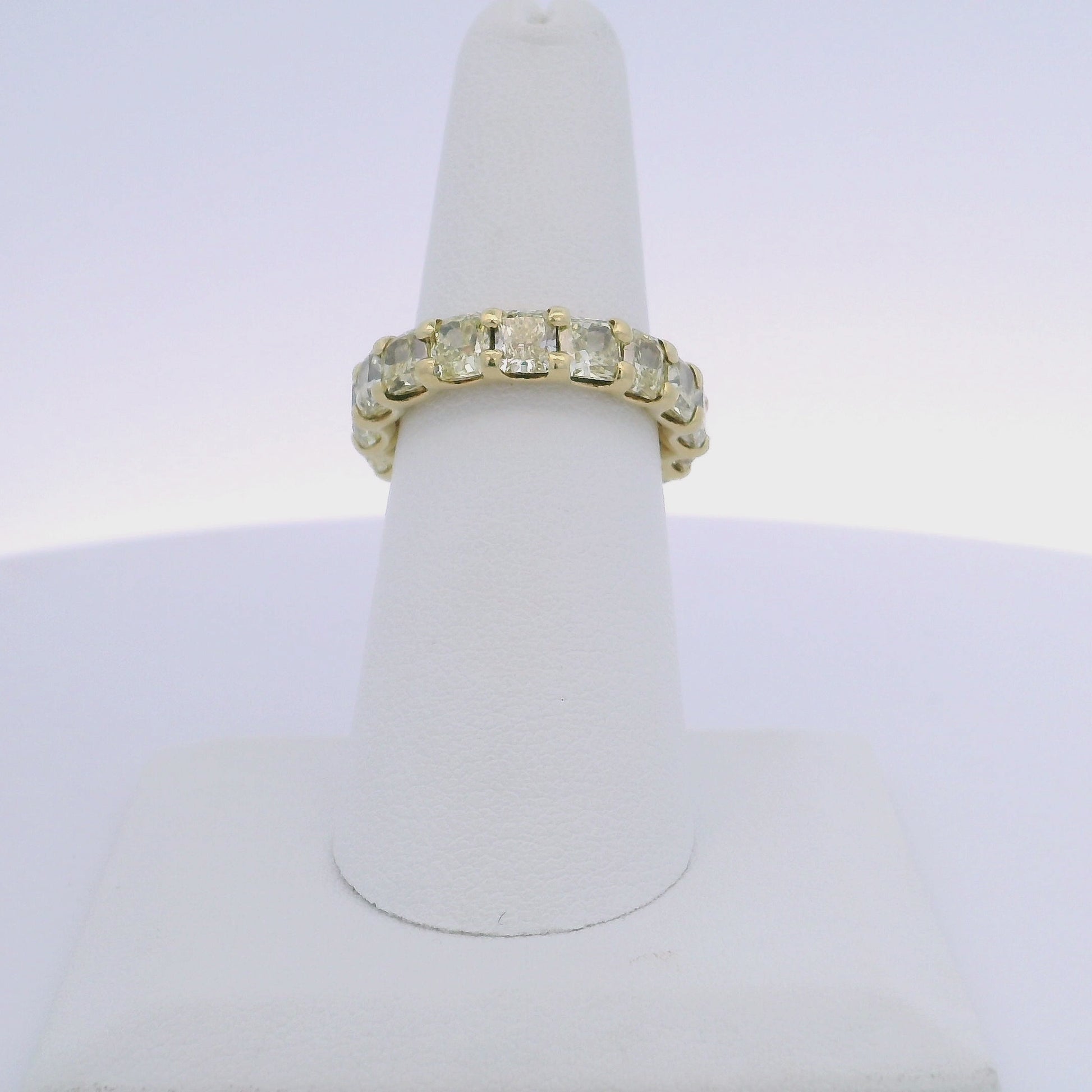 7.10CTW RADIANT CUT YELLOW DIAMOND ETERNITY BAND