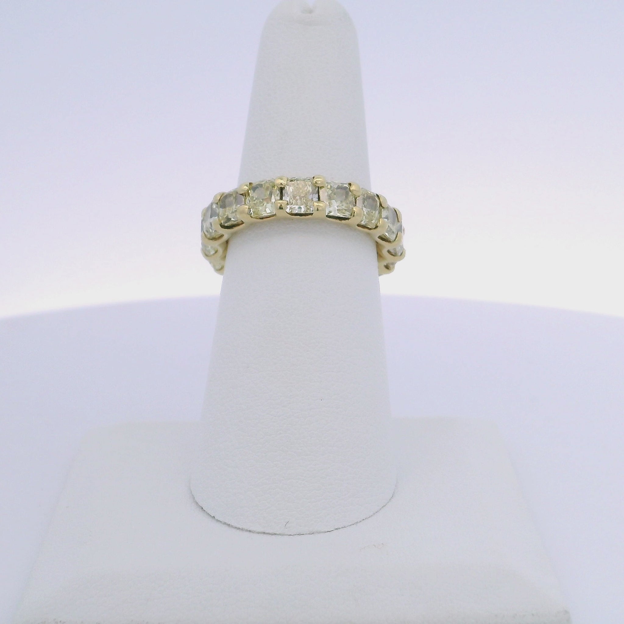 7.10CTW RADIANT CUT YELLOW DIAMOND ETERNITY BAND