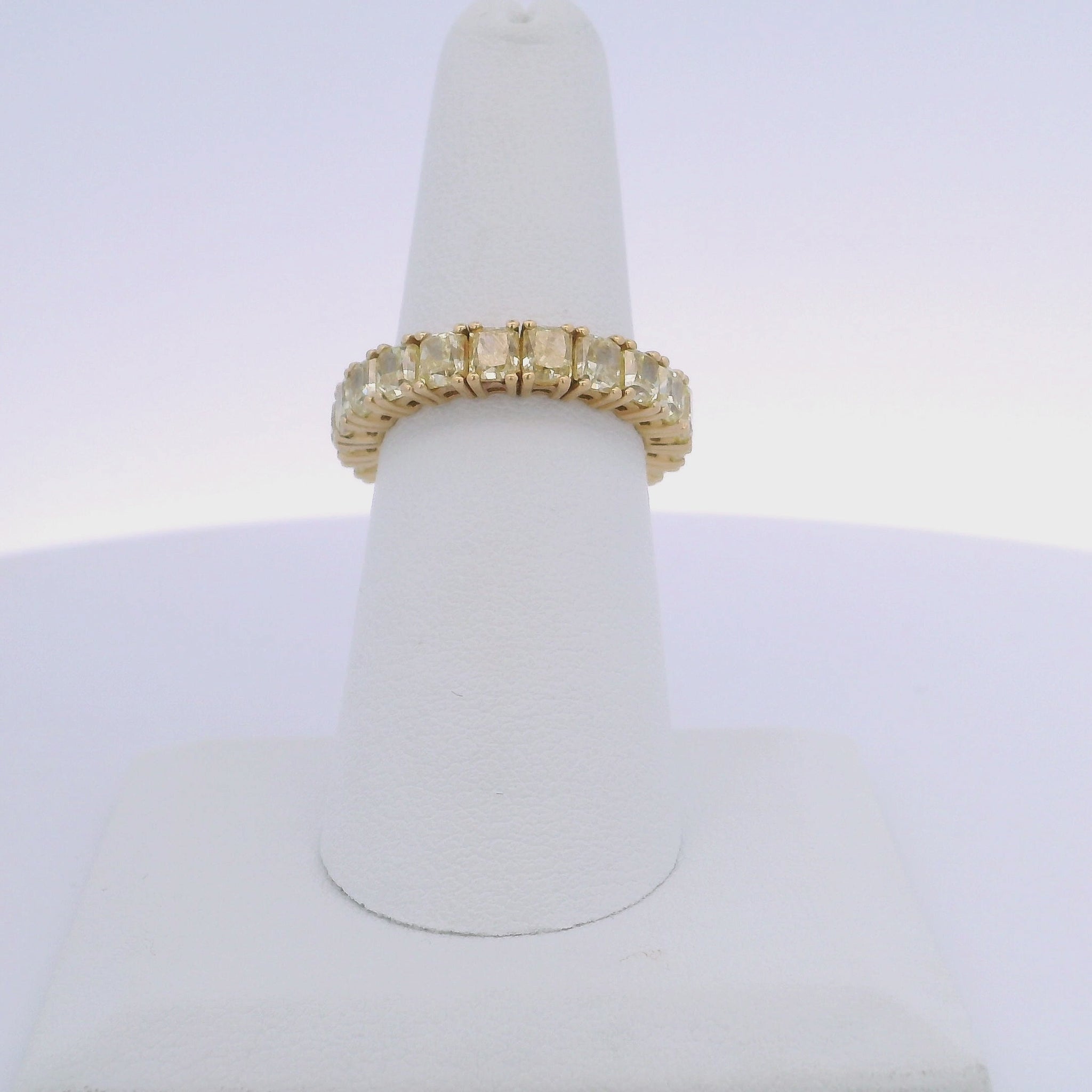 5.93CTW RADIANT CUT YELLOW DIAMOND ETERNITY BAND