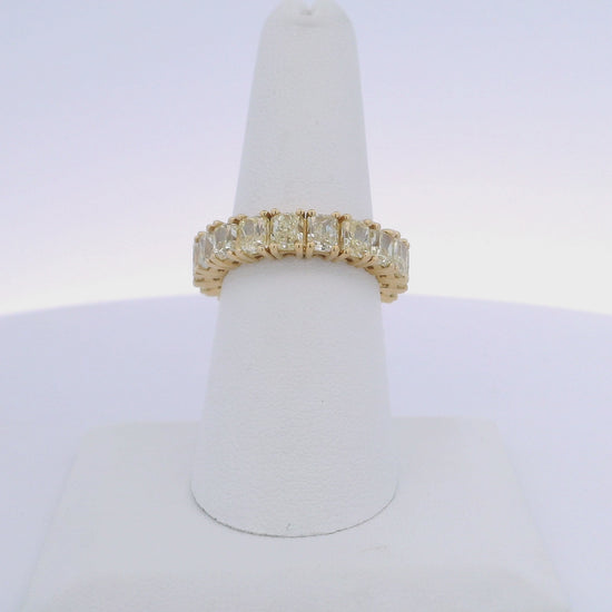 7.24CTW RADIANT CUT YELLOW DIAMOND ETERNITY BAND