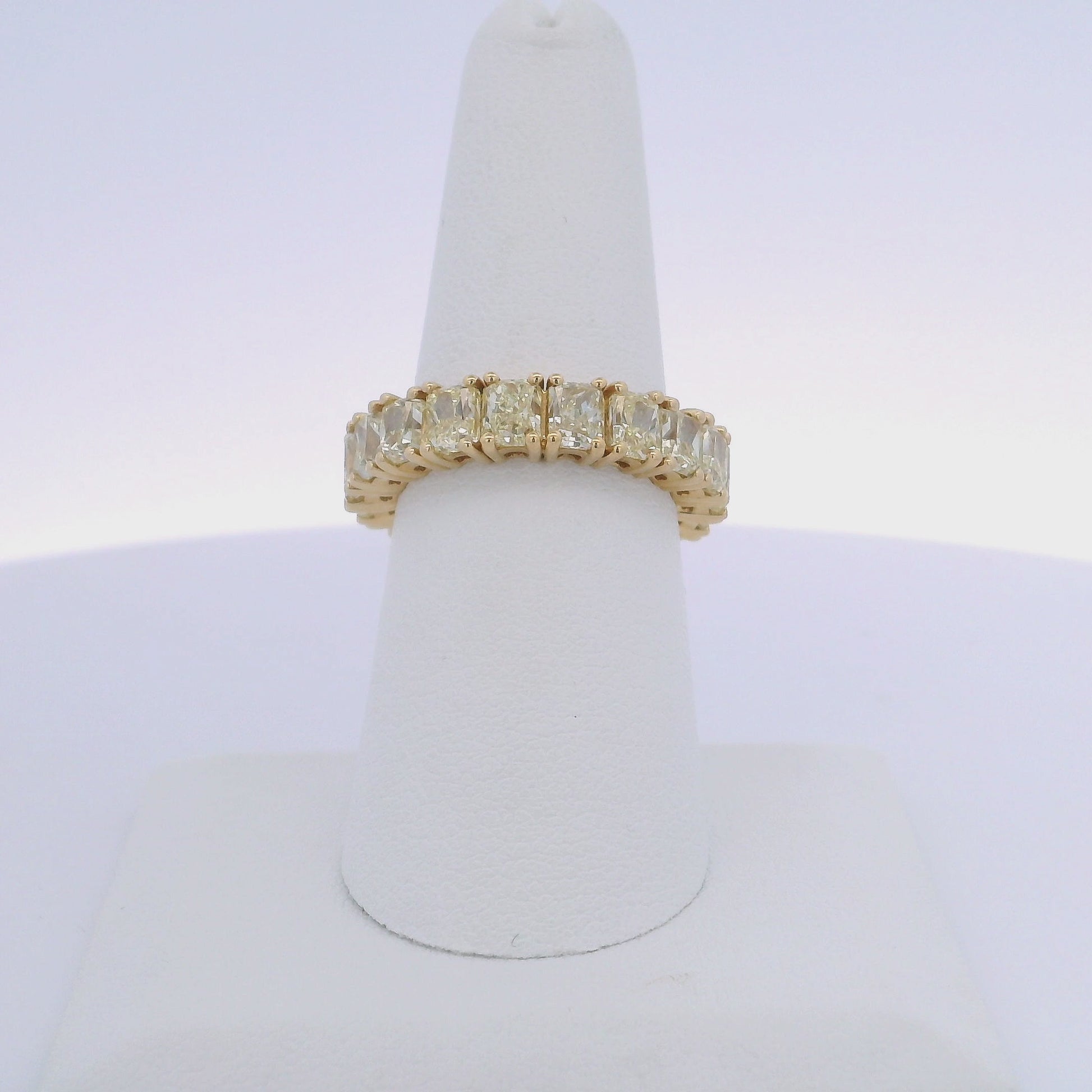 7.24CTW RADIANT CUT YELLOW DIAMOND ETERNITY BAND