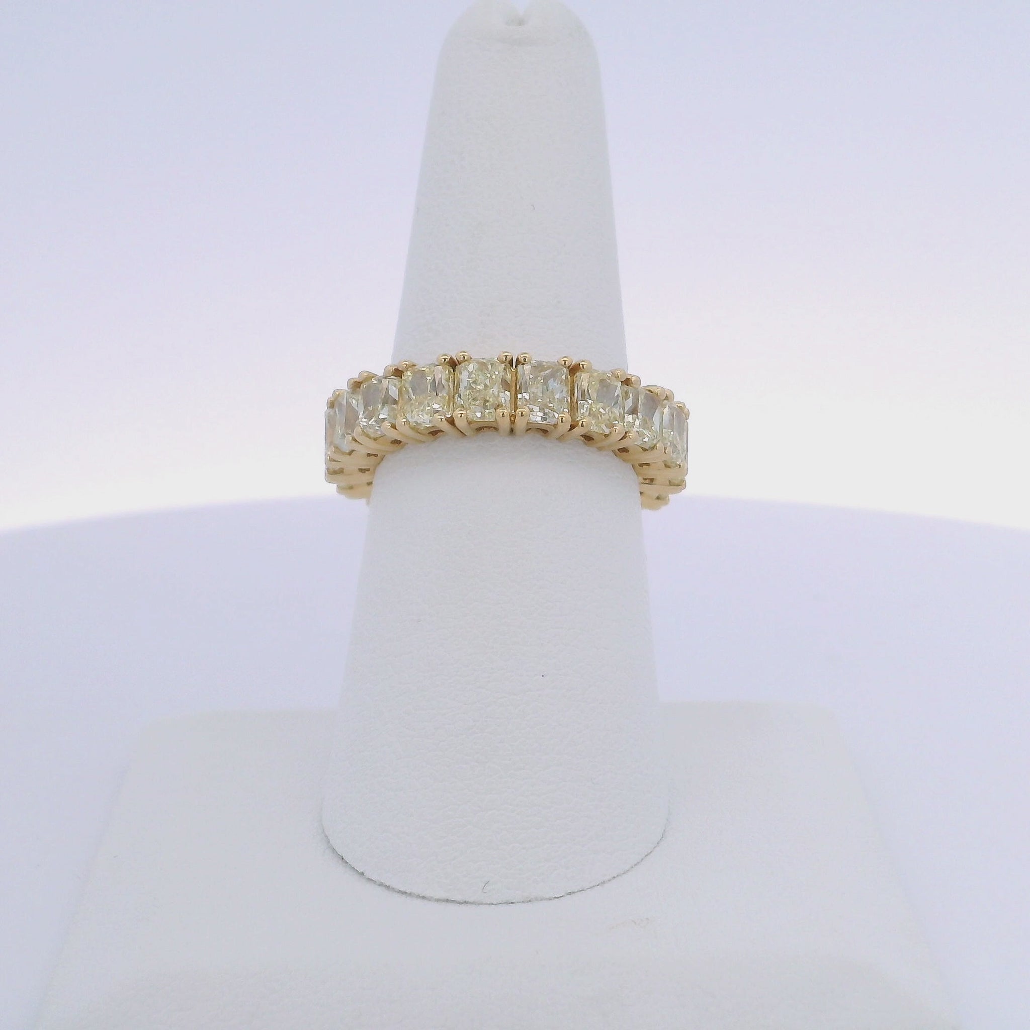 7.24CTW RADIANT CUT YELLOW DIAMOND ETERNITY BAND