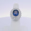 12.10CTW OVAL SAPPHIRE BURMA NO HEAT & 4.35CTW ROUND BRILLIANT CUT DIAMOND RING