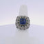 4.78CTW CUSHION CUT SAPPHIRE & 0.50CTW OLD EUROPEAN CUT DIAMOND RING