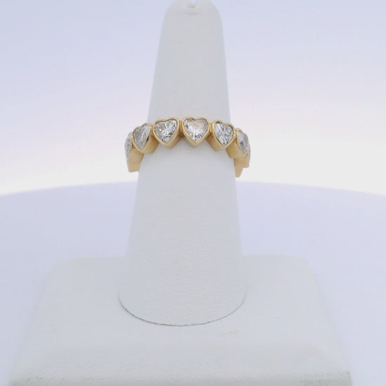 4.33CTW HEART BRILLIANT CUT DIAMOND ETERNITY BAND