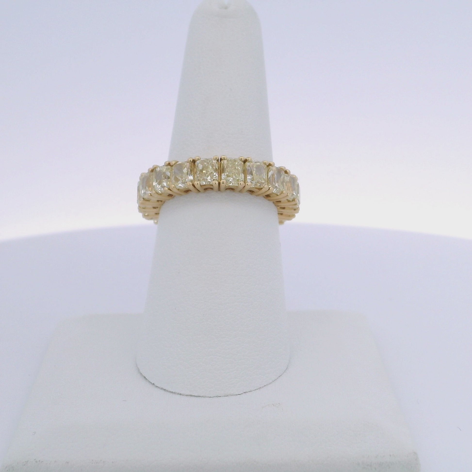 7.32CTW RADIANT CUT YELLOW DIAMOND ETERNITY BAND