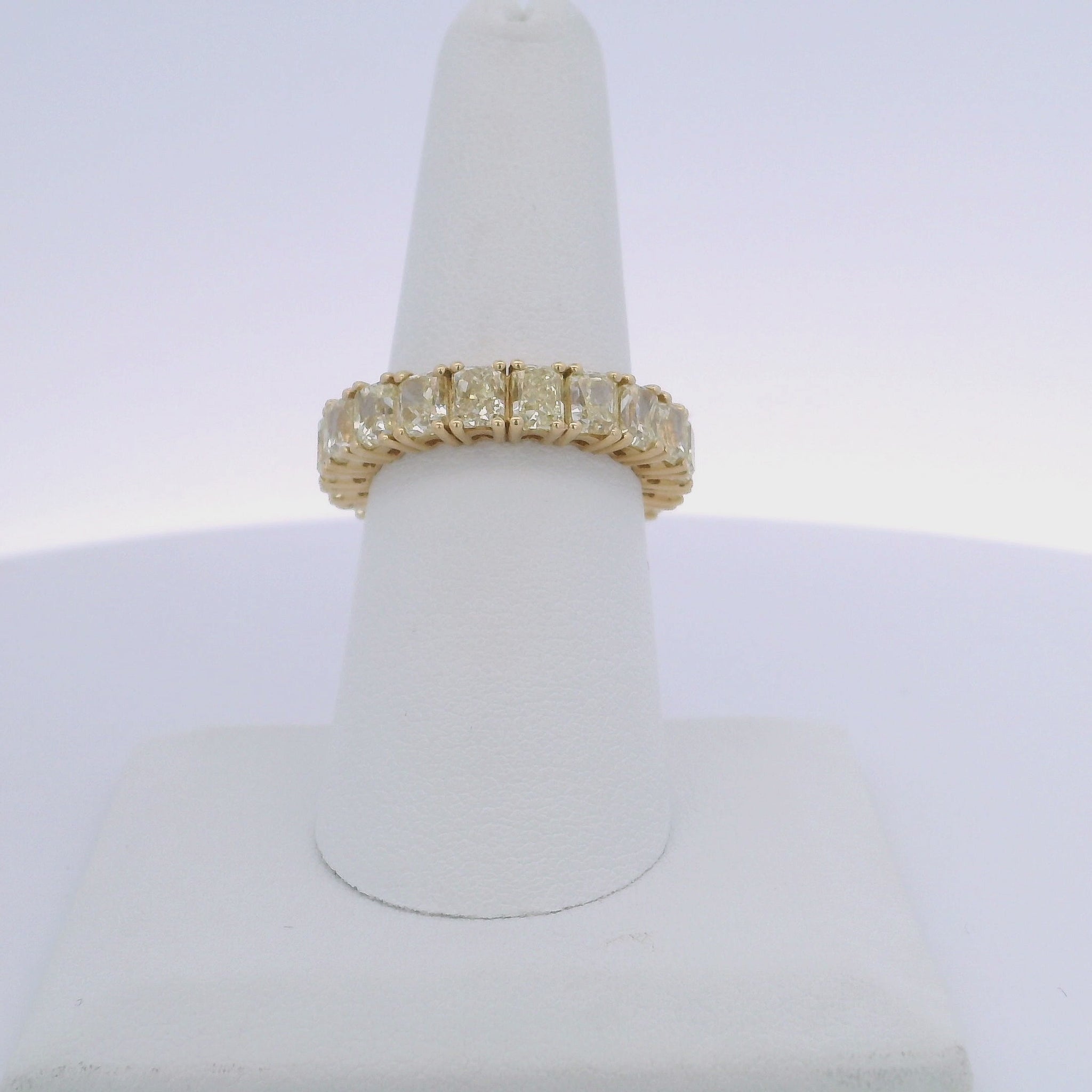 7.32CTW RADIANT CUT YELLOW DIAMOND ETERNITY BAND