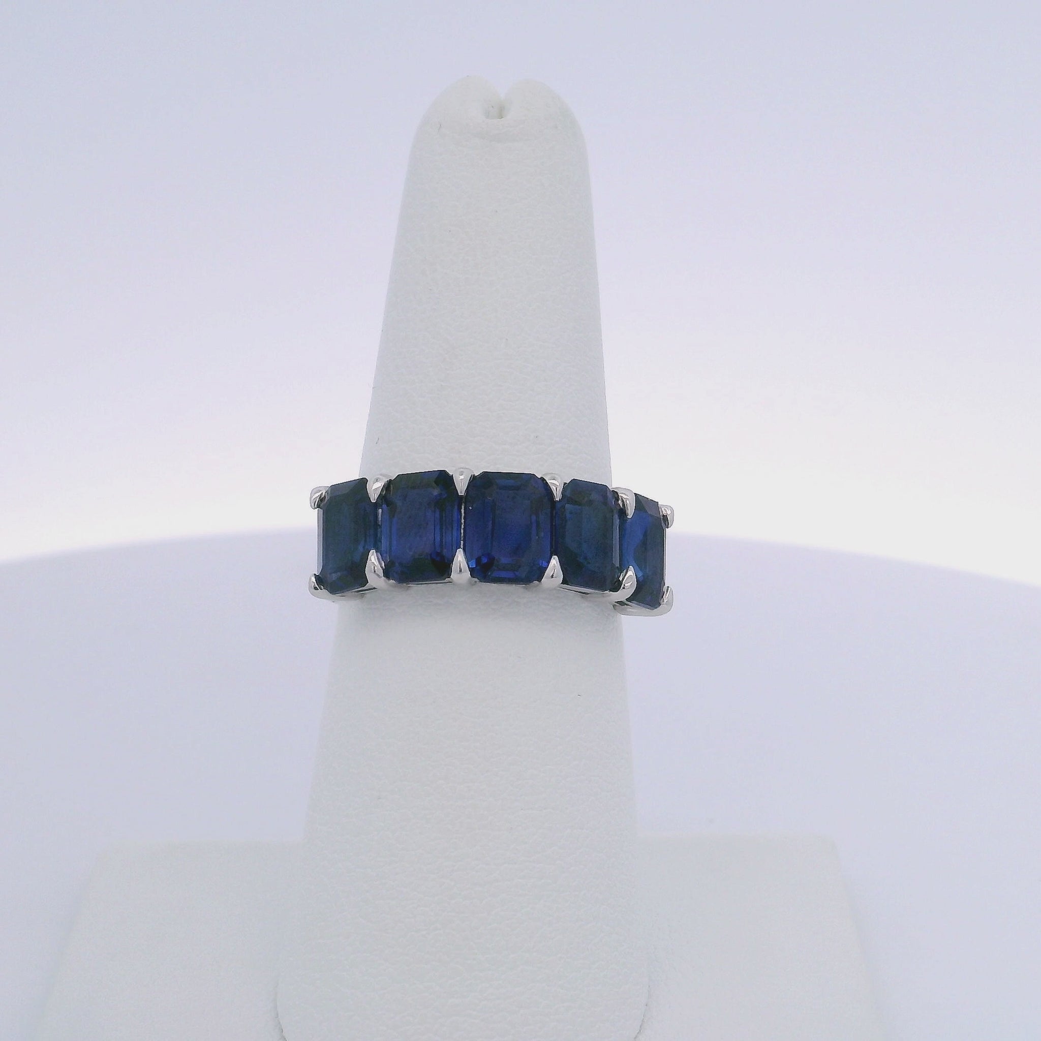 5.18CTW EMERALD CUT SAPPHIRE RING