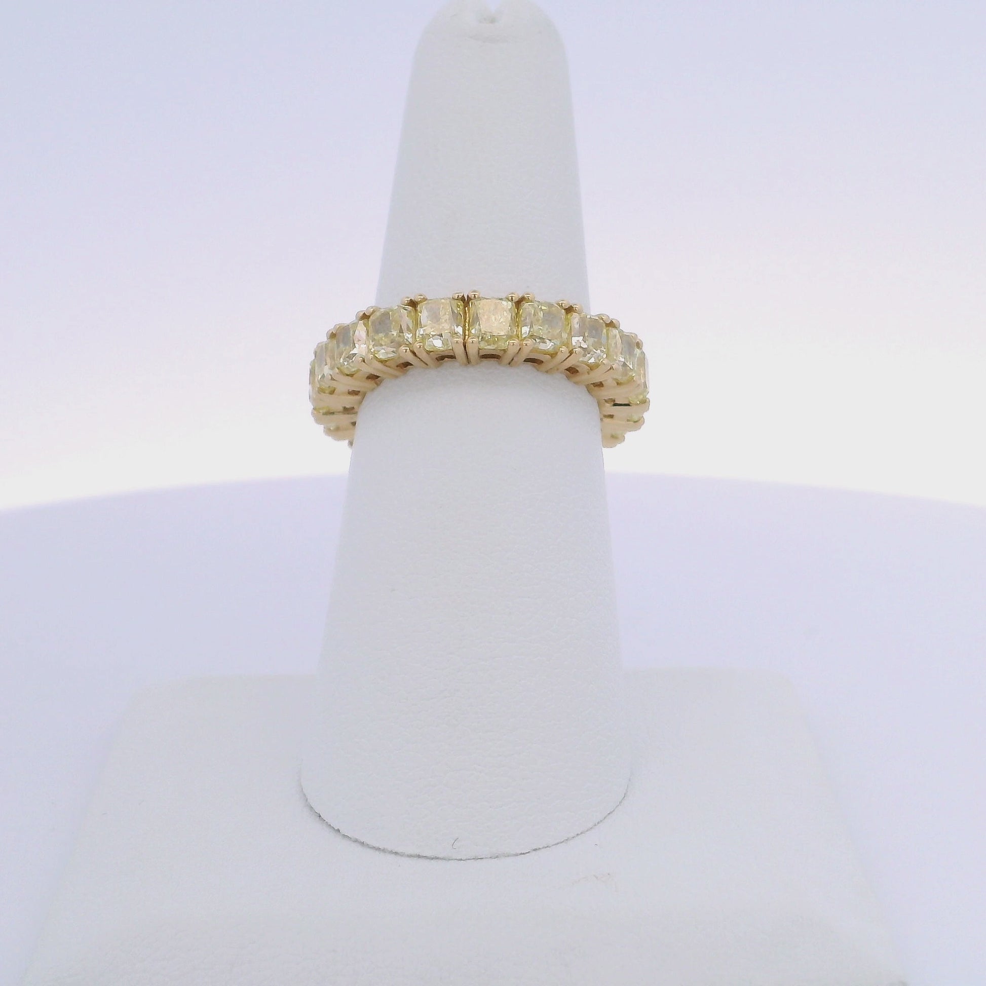 6.65CTW RADIANT CUT YELLOW DIAMOND ETERNITY BAND