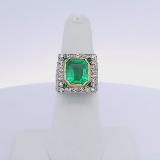 3.15CT EMERALD & 1.00CTW DIAMOND RING