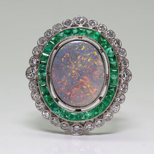 SOLD - 2.22ct Oval, Cabochon Cut Opal Ring
