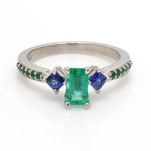 SOLD - 0.60ct Emerald Cut Emerald Ring