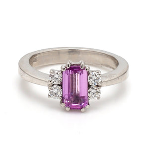 SOLD - 1.26ct Emerald Cut Pink Sapphire Ring