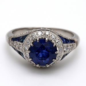SOLD - 1.85ct Round Brilliant Cut, Sapphire Ring