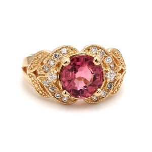 SOLD - 2.50ct Round Brilliant Cut Pink Tourmaline Ring