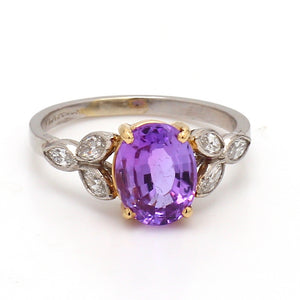 SOLD - 2.19ct Oval Cut, Pink-Purple, No Heat, Sapphire Ring - GIA Certified