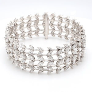 SOLD - 13.97ctw Marquise Cut Diamond Bracelet