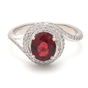 SOLD - 2.23ct Oval Cut, No Heat, Red Spinel Ring - GIA Certified