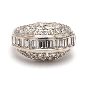 SOLD - 3.25ctw Baguette and Round Brilliant Cut Diamond Band