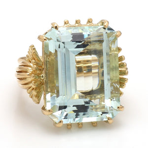 SOLD - 23.32ct Emerald Cut Aquamarine Ring