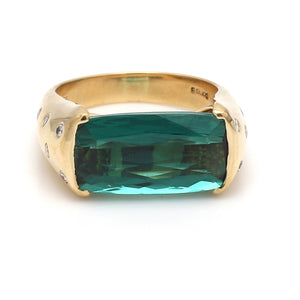 SOLD - 7.93ct Oval Cut Blue-Green Tourmaline Ring