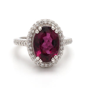 SOLD - 5.00ct Oval Cut Rubellite Tourmaline Ring