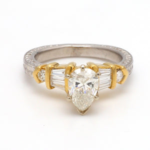 SOLD - 1.02ct G SI2 Pear Brilliant Cut Diamond Ring - HRD Certified