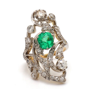 SOLD - 1.28ct Cushion Cut Emerald Ring