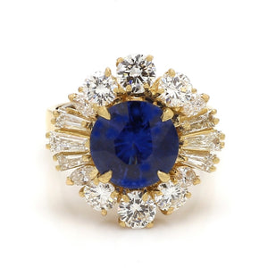 SOLD - 4.05ct Round Sapphire Ring