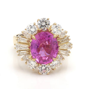 SOLD - 6.15ct Oval Cut, No Heat, Ceylon Pink Sapphire Ring - AGL Certified
