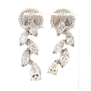 SOLD - 1.75ctw Marquise and Pear Cut Diamond Earrings