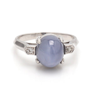 3.00ct Oval Cabochon Cut Star Sapphire Ring