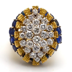 SOLD - 3.00ctw Round Brilliant Cut Diamond and Sapphire Ring