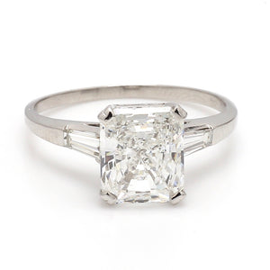 SOLD - 3.43ct F VS2 Radiant Cut Diamond Ring - GIA Certified