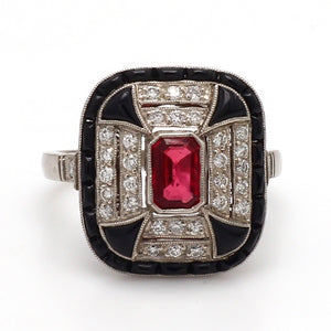 SOLD - 0.52ct Emerald Cut Ruby Ring