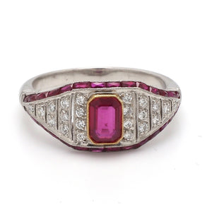 SOLD - 0.60ct Emerald Cut Ruby Ring