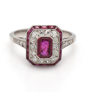 SOLD - 0.63ct Emerald Cut Ruby Ring