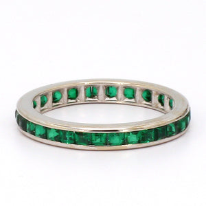 SOLD - 0.72ctw Square Cut Emerald Eternity Band