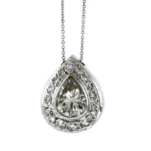 SOLD - 1.50ct Pear Cut Diamond Necklace
